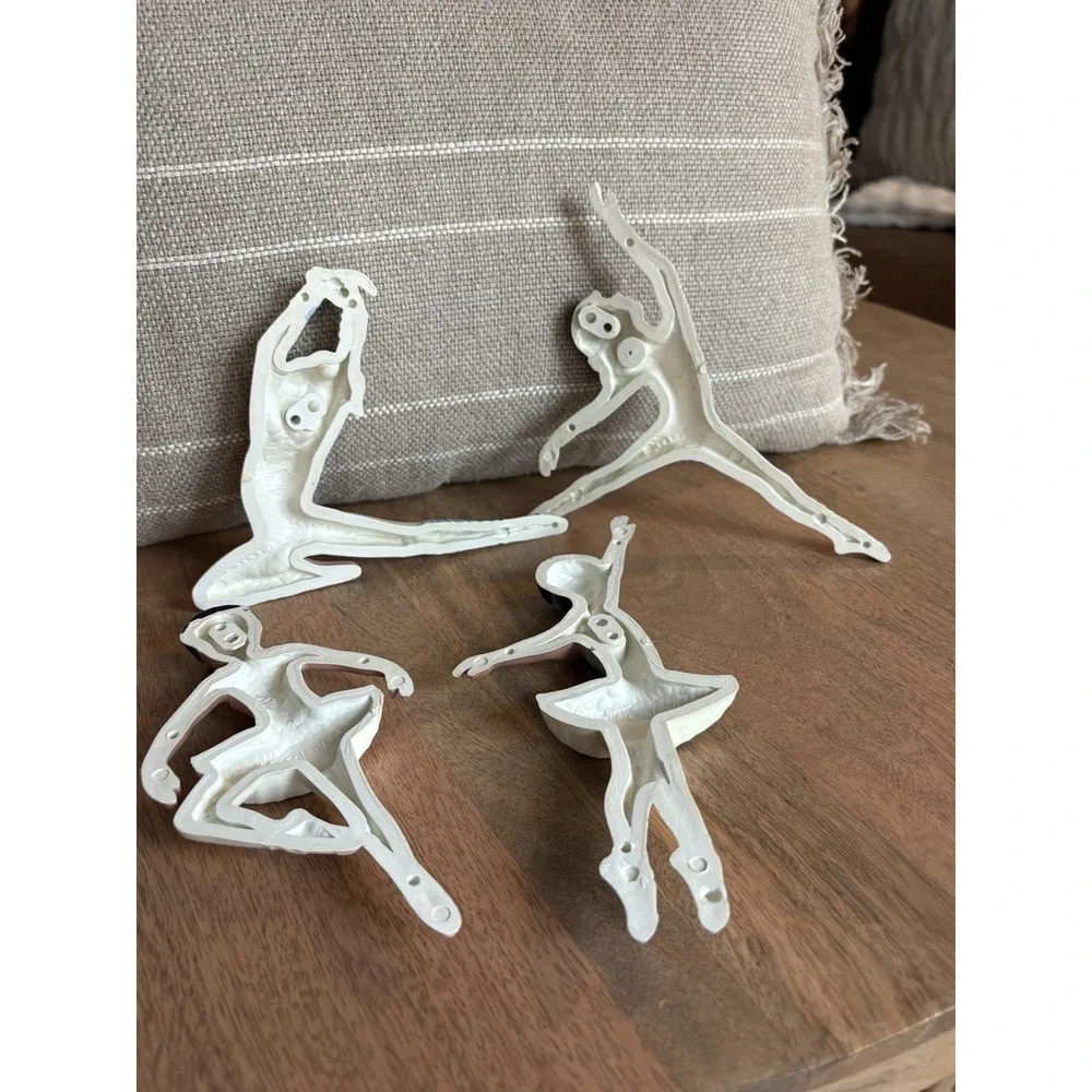 Vintage Burwood Ballerina Wall Plaques Set of 4 Pink Blue Nursery Decor 1990s